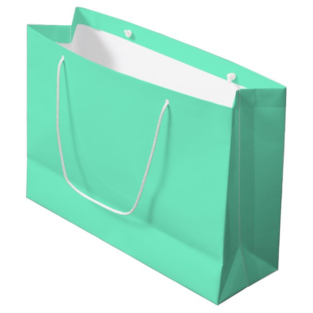Sacola Para Presentes Grande Mint aquamarina sólida (Frente inclinada)