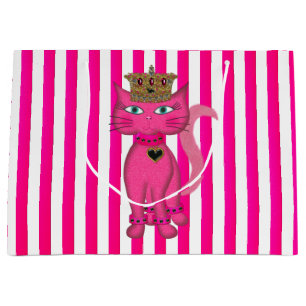 Sacola Para Presentes Grande Miss Gatinho, cor-de-rosa, 3s-GIFT BAG L