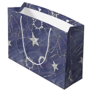 Sacola Para Presentes Grande Mística Encantadora Estrelas de Lua prateada Amu