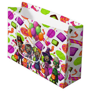 Sacola Para Presentes Grande Mistura de Zumbi de Doces Assustadores para o Hall