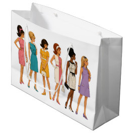 Sacola Para Presentes Grande Moda Feminina Mod dos Anos 60 (Duas Faces)