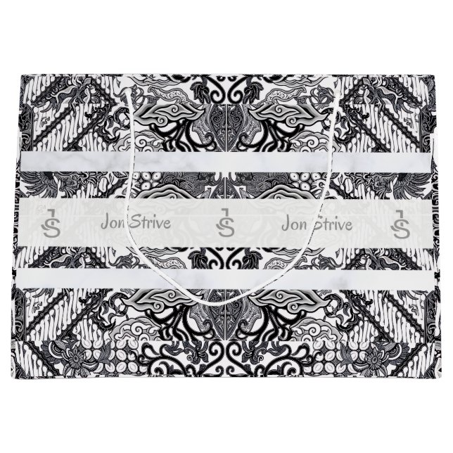 Sacola Para Presentes Grande Modern BATIK Pattern (Frente)