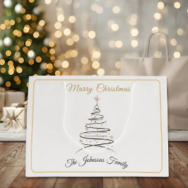 Sacola Para Presentes Grande Modern Elegant Minimal Christmas Tree