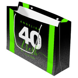 Sacola Para Presentes Grande Modern Girly Bright Green 40 e Fresco