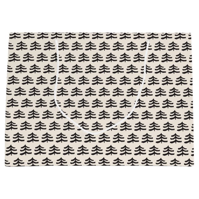 Sacola Para Presentes Grande Moderno Evergreen Simples (Frente)