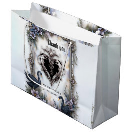 Sacola Para Presentes Grande Moldura de Casamento do Cisne Negro – Amor Românti