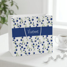Monograma de Nome Aquarela Flor Silvestre Azul Ver