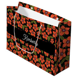 Sacola Para Presentes Grande Monograma de Nome em Aquarela Scarlet Pimpernel