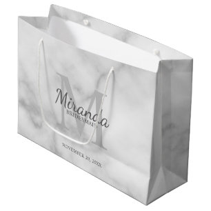 Sacola Para Presentes Grande Monograma e nome da Bridesmaid Personalizada