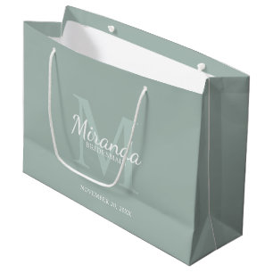 Sacola Para Presentes Grande Monograma e nome da Bridesmaid Personalizada