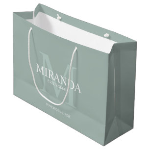Sacola Para Presentes Grande Monograma e nome da Bridesmaid Personalizada