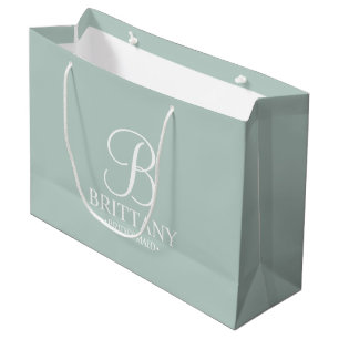 Sacola Para Presentes Grande Monograma e nome da Elegante Personalizada Bridesm