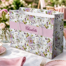 Monograma Floral de Flor Silvestre Rosa Design