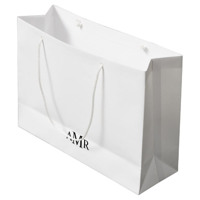 Sacola Para Presentes Grande Monograma Personalizado Clássico (Frente inclinada)
