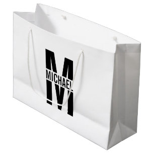 Sacola Para Presentes Grande Monograma Personalizado e Nome Grande Bag de Prese