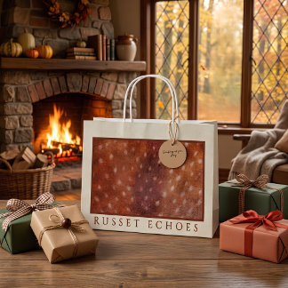 Sacola Para Presentes Grande Monograma Personalizado Impressão Fawn Russet