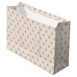 Sacola Para Presentes Grande Monograma Rosa Mole Minimalista