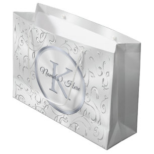 Sacola Para Presentes Grande Monograma, Sacos-Presente Personalizados, 4 Tamanh