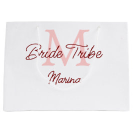 Sacola Para Presentes Grande monograma tribo da noiva vermelho simples mini chu