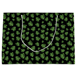 Sacola Para Presentes Grande Monstera Leaf Gift Bag