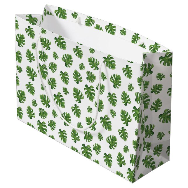 Sacola Para Presentes Grande Monstera Leaf Gift Bag (Verso inclinado)