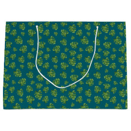 Sacola Para Presentes Grande Monstera Leaf Gift Bag
