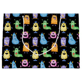 Sacola Para Presentes Grande Monstros Cons Coloridos