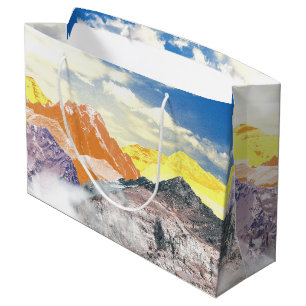 Sacola Para Presentes Grande Montanhas (montagem fotográfica) 1