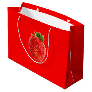 Sacola Para Presentes Grande Morango de Verão