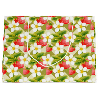 Sacola Para Presentes Grande Morango Gift Bag