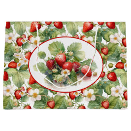 Sacola Para Presentes Grande Morangos Cachorros Aquarela