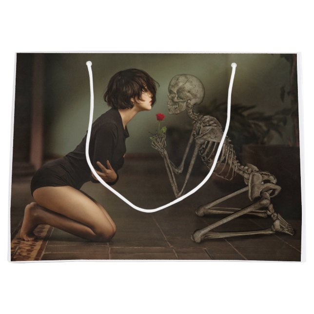 Sacola Para Presentes Grande Morte e jovem mulher (Frente)