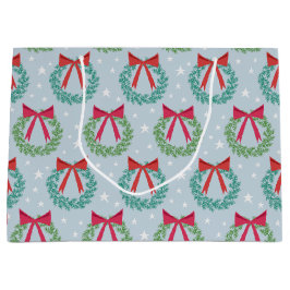 Sacola Para Presentes Grande Mortes de Natal no inverno com Arcos Retroinspirad