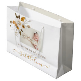Sacola Para Presentes Grande Mostarda d'água - Floral Newborn Bag