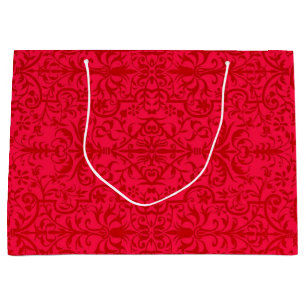 Sacola Para Presentes Grande Motif vitoriano em vermelho