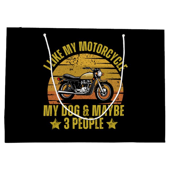 Sacola Para Presentes Grande Moto de Cachorro (Verso)