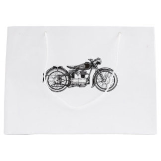 Sacola Para Presentes Grande Motocicleta Retroativa - Eu Amo Minha Motocicleta