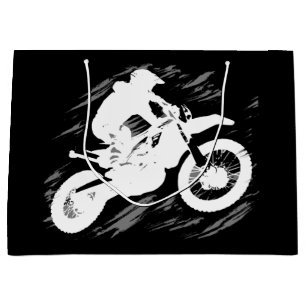 Sacola Para Presentes Grande Motocross Competitive Sport Racing
