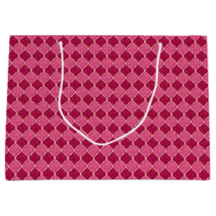 Sacola Para Presentes Grande MQF Sequins-Rosa-Magenta-GIFT BAG L
