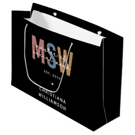 Sacola Para Presentes Grande MSW Mestre Personalizado de Graduação Retroativa d