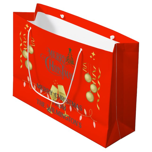 Sacola Para Presentes Grande Muito Feliz Natal (Frente inclinada)