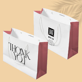 Sacola Para Presentes Grande Muito obrigado, empresa moderna | Código QR rosa