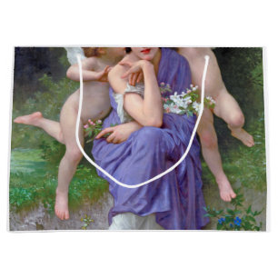 Sacola Para Presentes Grande Mulher com Cupido, Bouguereau
