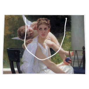 Sacola Para Presentes Grande Mulher com Cupido, Bouguereau