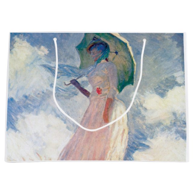 Sacola Para Presentes Grande Mulher com Parasol, Claude Monet, 1886 (Frente)