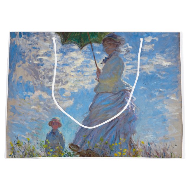 Sacola Para Presentes Grande Mulher com Parasol, Monet (Frente)
