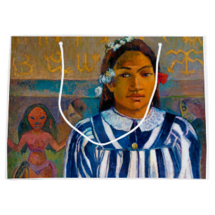 Sacola Para Presentes Grande Mulher com um Leque, Gauguin