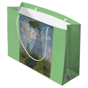 Sacola Para Presentes Grande Mulher de Claude Monet com Parasol (The Stroll)