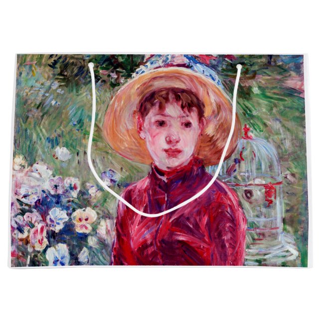Sacola Para Presentes Grande Mulher em Vermelho, Berthe Morisot (Frente)