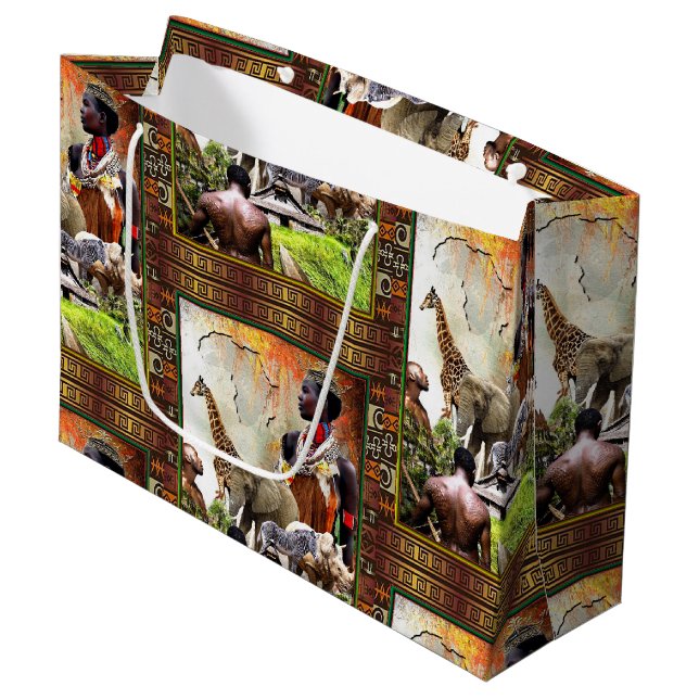 Sacola Para Presentes Grande Mulher Rei (Frente inclinada)